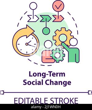 Icône de concept de changement social à long terme Illustration de Vecteur