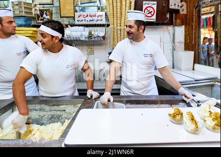 Syrie. Bakdash, la meilleure crème glacée de Damas Banque D'Images