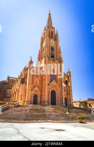 Mgarr, Malte. Ghajnsielem, église gothique maltaise sur l'île de Gozo. Banque D'Images