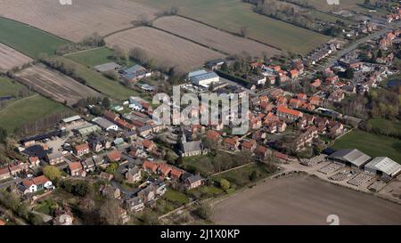 Vue aérienne de Stockton sur le village forestier près de York Banque D'Images