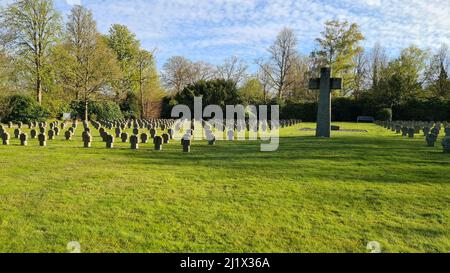 Cimetière militaire allemand en Belgique. Cimetière militaire de la première Guerre mondiale Banque D'Images