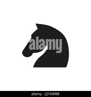Icône noire de la tête de cheval. Silhouette d'animal vecteur. Illustration de Vecteur