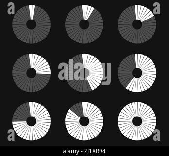 Préchargeur, barre de chargement circulaire. Graphique à secteurs, graphique à secteurs. Modèle vectoriel - illustrations vectorielles, graphiques clip-art Illustration de Vecteur