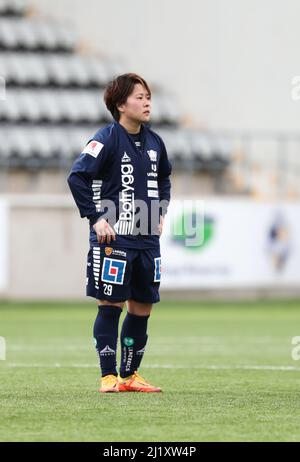 Linköpings no 29 Yuka Momiki pendant le match du dimanche dans le Damallsvenskan entre le FC-Vittsjö GIK de Linköping à l'arène de Linköping. Banque D'Images