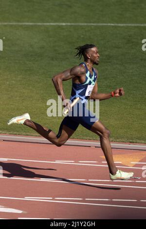 Michael Cherry de Tiger Olympiens court le relais de 4 x 400 mètres pendant les 94th Clyde Littlefield Texas Relay, le samedi 26 mars 2022, à Austin, Te Banque D'Images