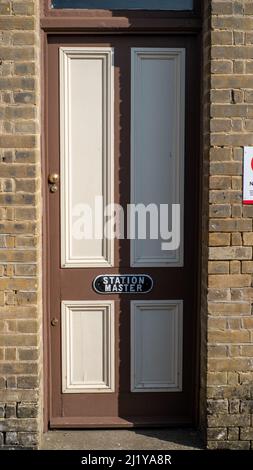 La vieille gare est à la porte de la gare de Harwich Banque D'Images