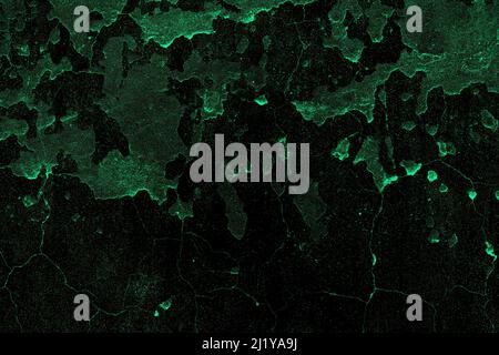 Surface murale abstraite en béton vert foncé avec taches et texture grunge Banque D'Images