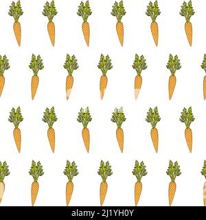 Motif vectoriel sans couture de carotte orange Illustration de Vecteur