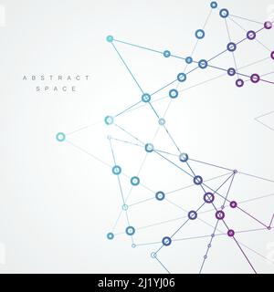 Conception de molécules avec points et lignes de connexion, neurones et système nerveux Illustration de Vecteur