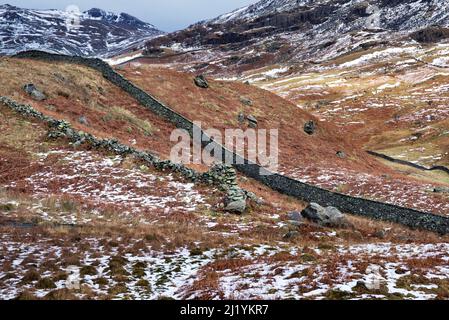 Au-dessus de montagne scandale en hiver Parc National de Lake District Cumbria England Royaume-Uni Banque D'Images