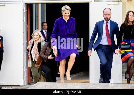 Rotterdam, pays-Bas. 28th mars 2022. La reine Maxima des pays-Bas ouvre la semaine de l'argent à Kunsthal le 28 mars 2022 à Rotterdam, aux pays-Bas. Credit: Patrick van Katwijk//dpa/Alay Live News Banque D'Images