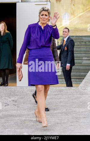 Rotterdam, pays-Bas. 28th mars 2022. La reine Maxima des pays-Bas ouvre la semaine de l'argent à Kunsthal le 28 mars 2022 à Rotterdam, aux pays-Bas. Credit: Patrick van Katwijk//dpa/Alay Live News Banque D'Images