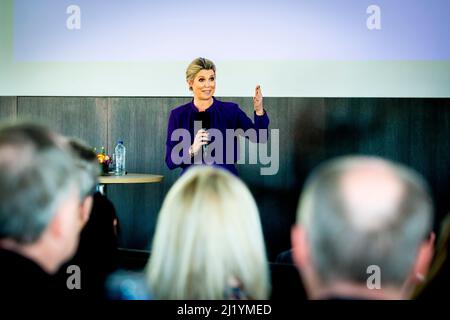 Rotterdam, pays-Bas. 28th mars 2022. La reine Maxima des pays-Bas ouvre la semaine de l'argent à Kunsthal le 28 mars 2022 à Rotterdam, aux pays-Bas. Credit: Patrick van Katwijk//dpa/Alay Live News Banque D'Images