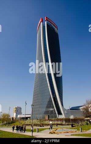 Generali Tower, Lo Storto, The Twisted One est un gratte-ciel de Milan, Italie. 23 janvier 2018. Architecte Zaha Hadid. Banque D'Images