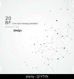 Arrière-plan abstrait de la technologie polygonale avec points et lignes de connexion Illustration de Vecteur