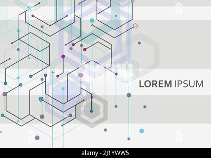 Schéma de réseau scientifique avec lignes et points de connexion Illustration de Vecteur