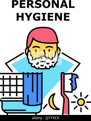 Illustration de la couleur du concept Personal Hygiene Vector Illustration de Vecteur