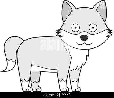 Illustration vectorielle mignon d'un loup arctique Illustration de Vecteur