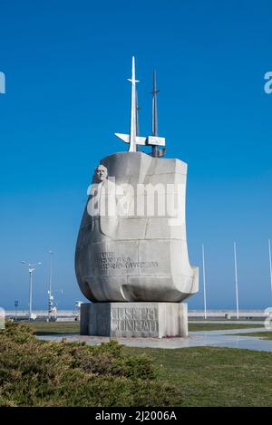 Monument à Joseph Conrad sur le front de mer à Gdynia Pologne Banque D'Images