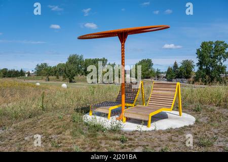 Montréal, CA - 27 août 2021 : inauguration du nouveau parc Frédéric-Back à l'été 2021 (la Plaine est) Banque D'Images