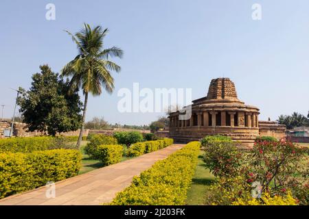 Belle longue photo du monument du temple de Durga à Aihole: Aihole, Karnataka, Inde-janvier 31,2022 Banque D'Images