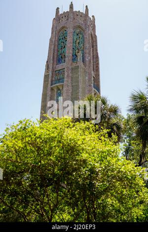 Lac Whales, FL, États-Unis - 26 mars 2022 : photo du monument national historique de la tour Bok construit en 1929 Banque D'Images