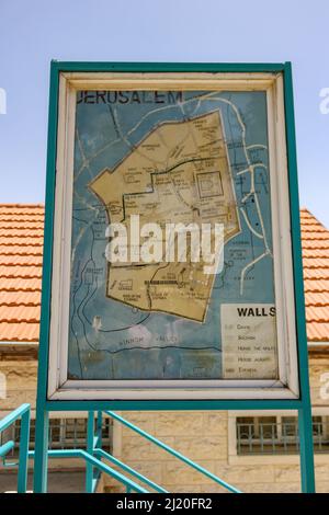 Une carte de la vieille ville de Jérusalem, Israël. Banque D'Images