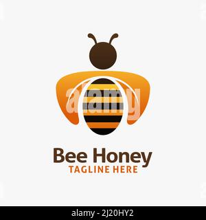 Inspiration design logo abeille Illustration de Vecteur