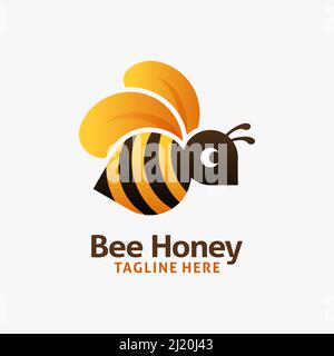 Inspiration design logo abeille Illustration de Vecteur