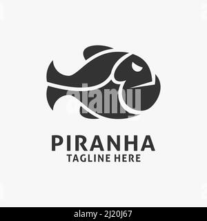 Logo de poisson Piranha inspiration Illustration de Vecteur