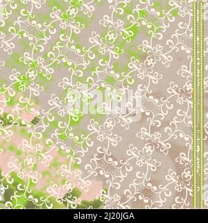 Papier de scrapbooking de style mariage de couleur pourpre sale avec ruban de perles Banque D'Images