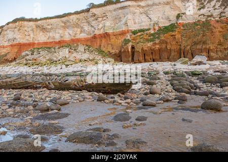 L'épave du Steam Trawler Sheraton sur la plage de Hunstanton sur la côte nord de Norfolk Banque D'Images