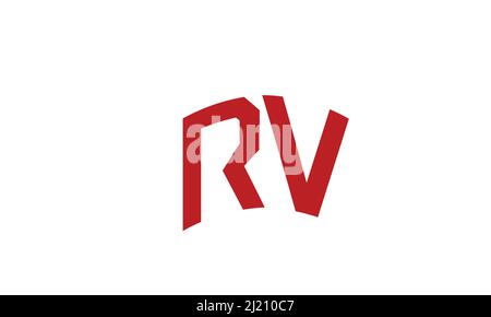 Lettres de l'alphabet initiales Monogram logo RV, VR, R et V. Illustration de Vecteur