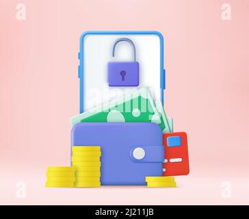 3D paiement par carte de crédit. Illustration de Vecteur