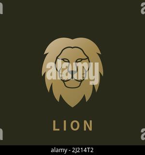 illustration vectorielle du logo golden luxury lion head face Illustration de Vecteur