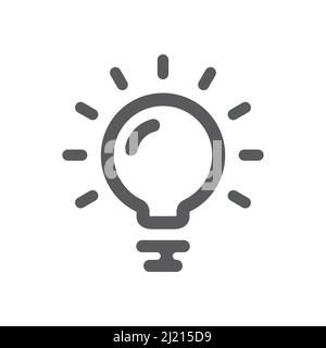 Icône vecteur noir de l'ampoule. Ampoule simple, symbole d'idée. Illustration de Vecteur