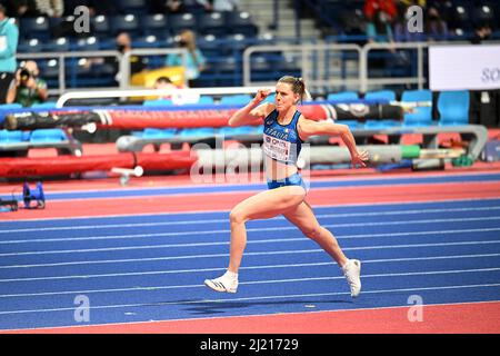 Elena Vallortigara participant aux Championnats du monde en salle de Belgrade en 2022. Banque D'Images