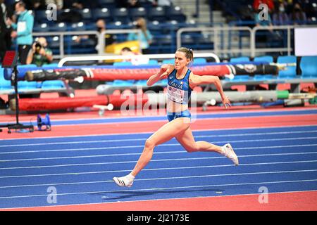 Elena Vallortigara participant aux Championnats du monde en salle de Belgrade en 2022. Banque D'Images