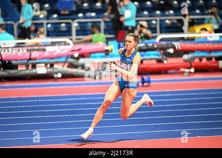 Elena Vallortigara participant aux Championnats du monde en salle de Belgrade en 2022. Banque D'Images