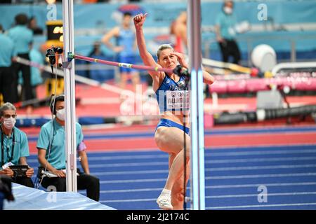 Elena Vallortigara participant aux Championnats du monde en salle de Belgrade en 2022. Banque D'Images