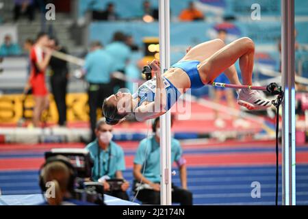 Elena Vallortigara participant aux Championnats du monde en salle de Belgrade en 2022. Banque D'Images