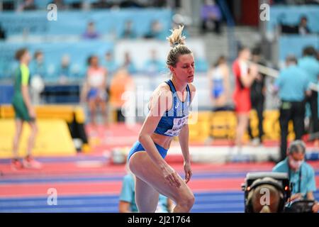 Elena Vallortigara participant aux Championnats du monde en salle de Belgrade en 2022. Banque D'Images