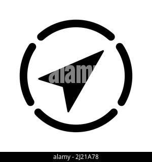 Icône de boussole logo vecteur, flèche icône de ligne mince pour l'interface utilisateur Web Illustration de Vecteur