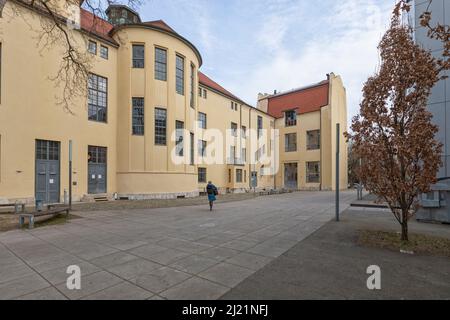 Bâtiment principal de l'Université Bauhaus à Weimar par l'architecte Henry van de Velde, vue arrière Banque D'Images