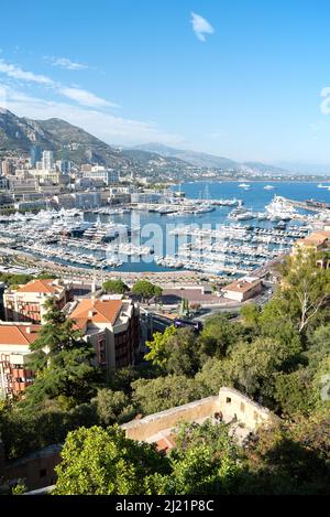 Vue sur Monaco depuis le Palais du Prince Banque D'Images