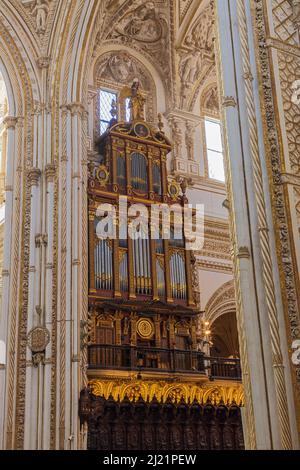 L'orgue évangélique de la cathédrale de Cordoue, l'un des plus grands organes d'Espagne Banque D'Images