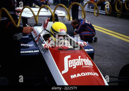 Ayrton Senna da Silva (BRA) Toleman Hart Banque D'Images