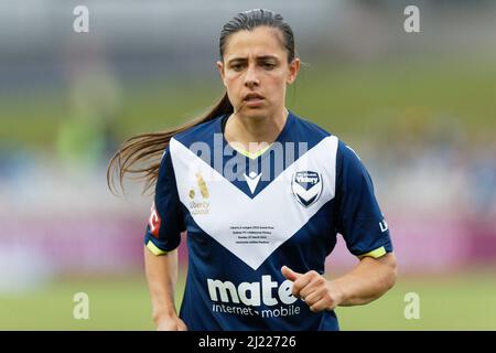 Alexandra Chidiac, de Melbourne, remporte la victoire lors du match de la Grande finale Des femmes De La Ligue A entre le FC de Sydney et la victoire de Melbourne à Netstrata Jubilee Banque D'Images