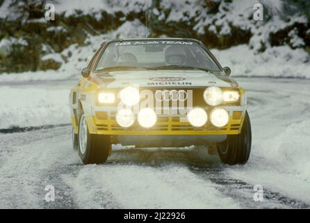Hannu Mikkola (fin) Arne Hertz (SWE) Audi Quattro GRB 3rd positions Banque D'Images
