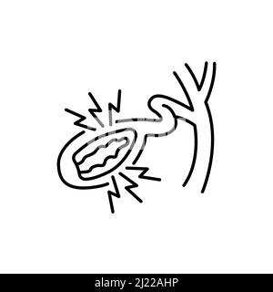 Icône de la ligne de couleur de la vésicule biliaire de Cholesterose.Maladies humaines.Pictogramme pour page Web, application mobile, Promo. Illustration de Vecteur